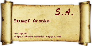 Stumpf Aranka névjegykártya